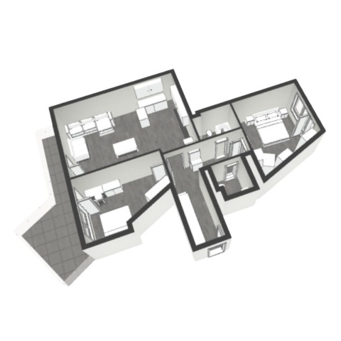 Spacious two-bedroom apartment with panoramic sea views in Privilege Fort Beach complex