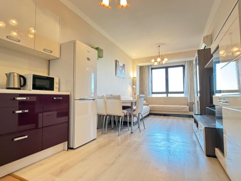 2-room apartment with panoramic sea views in Lazuren Bryag