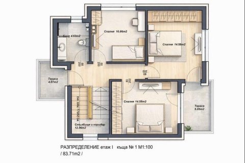Detached two-story house in the village of Orizare, just 10 minutes from the sea.