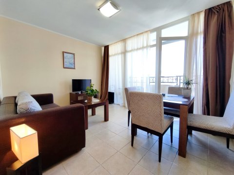 SUNSET RESORT, Pomorie, in the central Sigma building | One-room apartment, 65 m² | Prime seafront location | Sea view