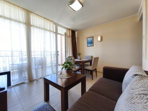 SUNSET RESORT, Pomorie, in the central Sigma building | One-room apartment, 65 m² | Prime seafront location | Sea view