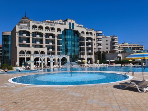 SUNSET RESORT, Pomorie, in the central Sigma building | One-room apartment, 65 m² | Prime seafront location | Sea view