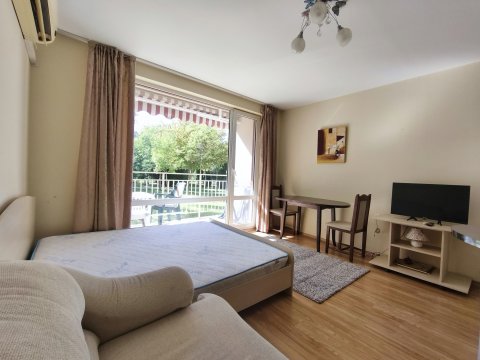 Renovated one-bedroom apartment in the Sunny Beach resort – overlooking a green garden in the Fort Knox Nessebar complex