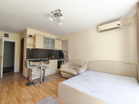 Renovated one-bedroom apartment in the Sunny Beach resort – overlooking a green garden in the Fort Knox Nessebar complex